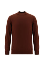 Kiremit Yarım Balıkçı Yaka Slim Fit Dar Kesim Pamuklu Triko Kazak