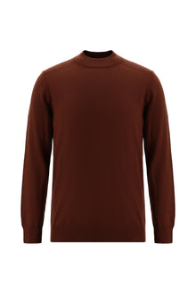 Kiremit Yarım Balıkçı Yaka Slim Fit Dar Kesim Pamuklu Triko Kazak