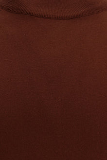 Kiremit Yarım Balıkçı Yaka Slim Fit Dar Kesim Pamuklu Triko Kazak