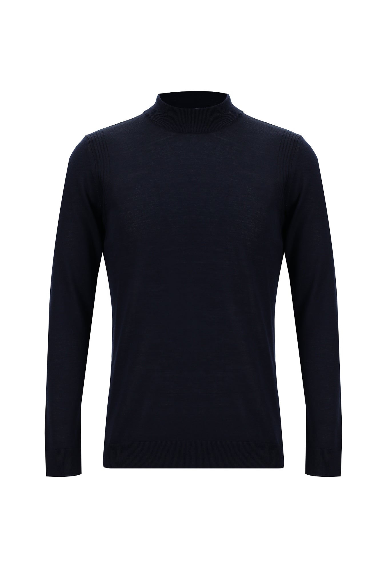 Koyu Lacivert Yarım Balıkçı Yaka Regular Fit Yünlü Triko Kazak