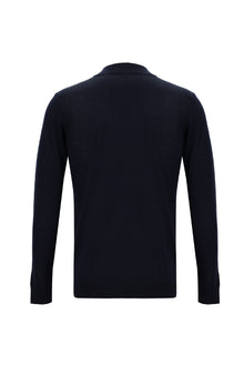 Koyu Lacivert Yarım Balıkçı Yaka Regular Fit Yünlü Triko Kazak