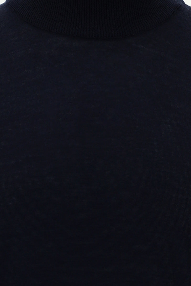 Koyu Lacivert Yarım Balıkçı Yaka Regular Fit Yünlü Triko Kazak