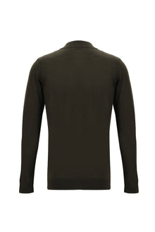 Koyu Kahve Yarım Balıkçı Yaka Regular Fit Yünlü Triko Kazak