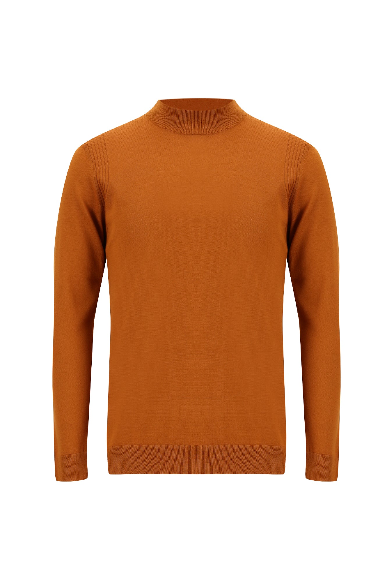 Orta Turuncu Yarım Balıkçı Yaka Regular Fit Yünlü Triko Kazak