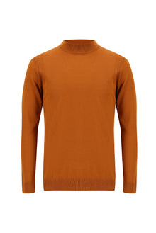 Orta Turuncu Yarım Balıkçı Yaka Regular Fit Yünlü Triko Kazak
