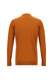 Orta Turuncu Yarım Balıkçı Yaka Regular Fit Yünlü Triko Kazak