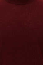 Koyu Kırmızı Yarım Balıkçı Yaka Regular Fit Yünlü Triko Kazak