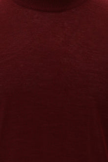 Koyu Kırmızı Yarım Balıkçı Yaka Regular Fit Yünlü Triko Kazak