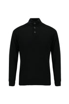 Siyah Yarım Balıkçı Yaka Regular Fit Yünlü Triko Kazak