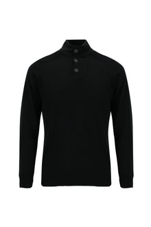 Siyah Yarım Balıkçı Yaka Regular Fit Yünlü Triko Kazak