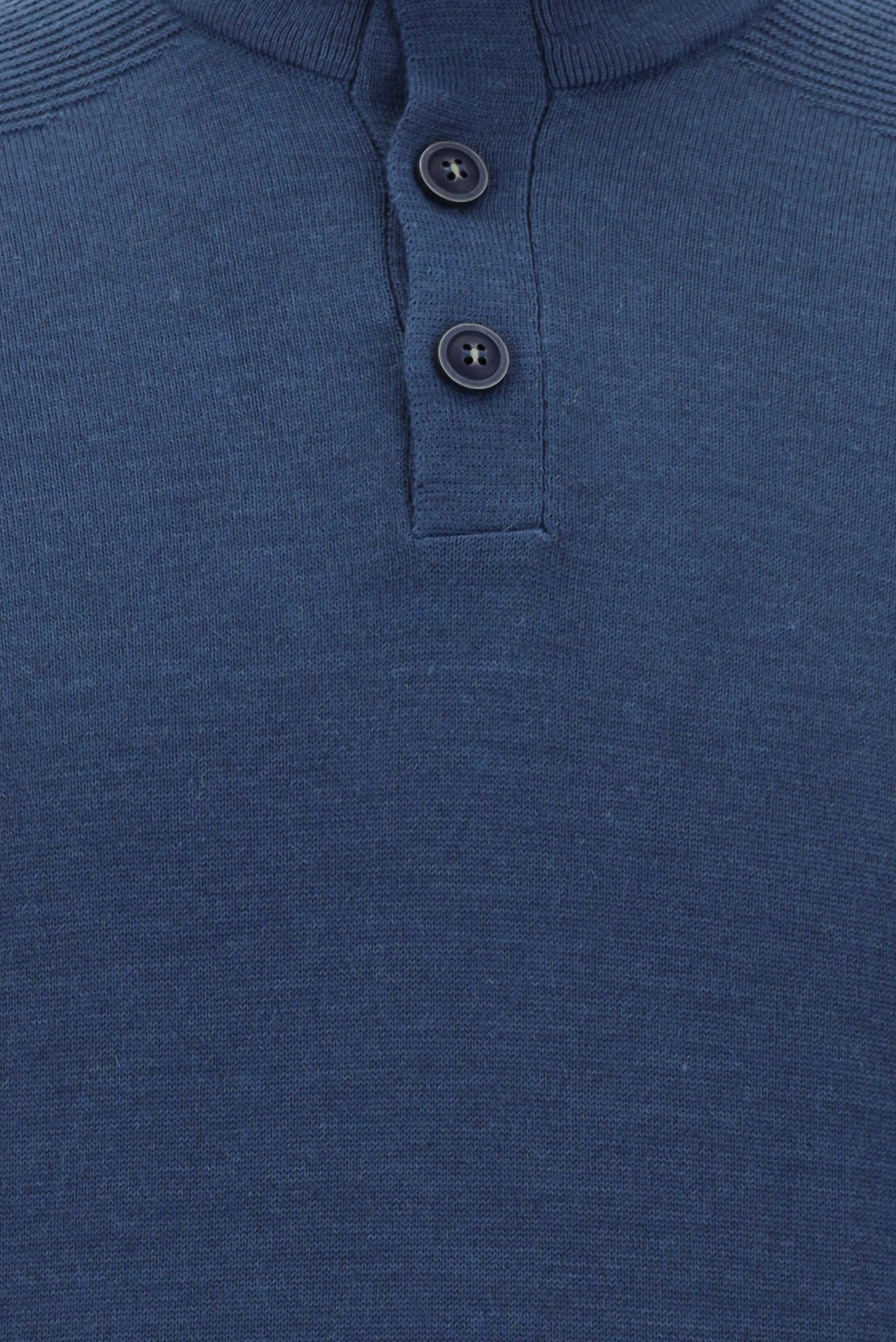 İndigo Melanj Yarım Balıkçı Yaka Regular Fit Yünlü Triko Kazak