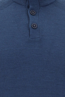 İndigo Melanj Yarım Balıkçı Yaka Regular Fit Yünlü Triko Kazak