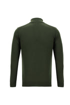 Orta Haki Yarım Balıkçı Yaka Regular Fit Yünlü Triko Kazak