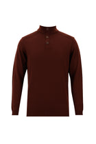 Kiremit Yarım Balıkçı Yaka Regular Fit Yünlü Triko Kazak