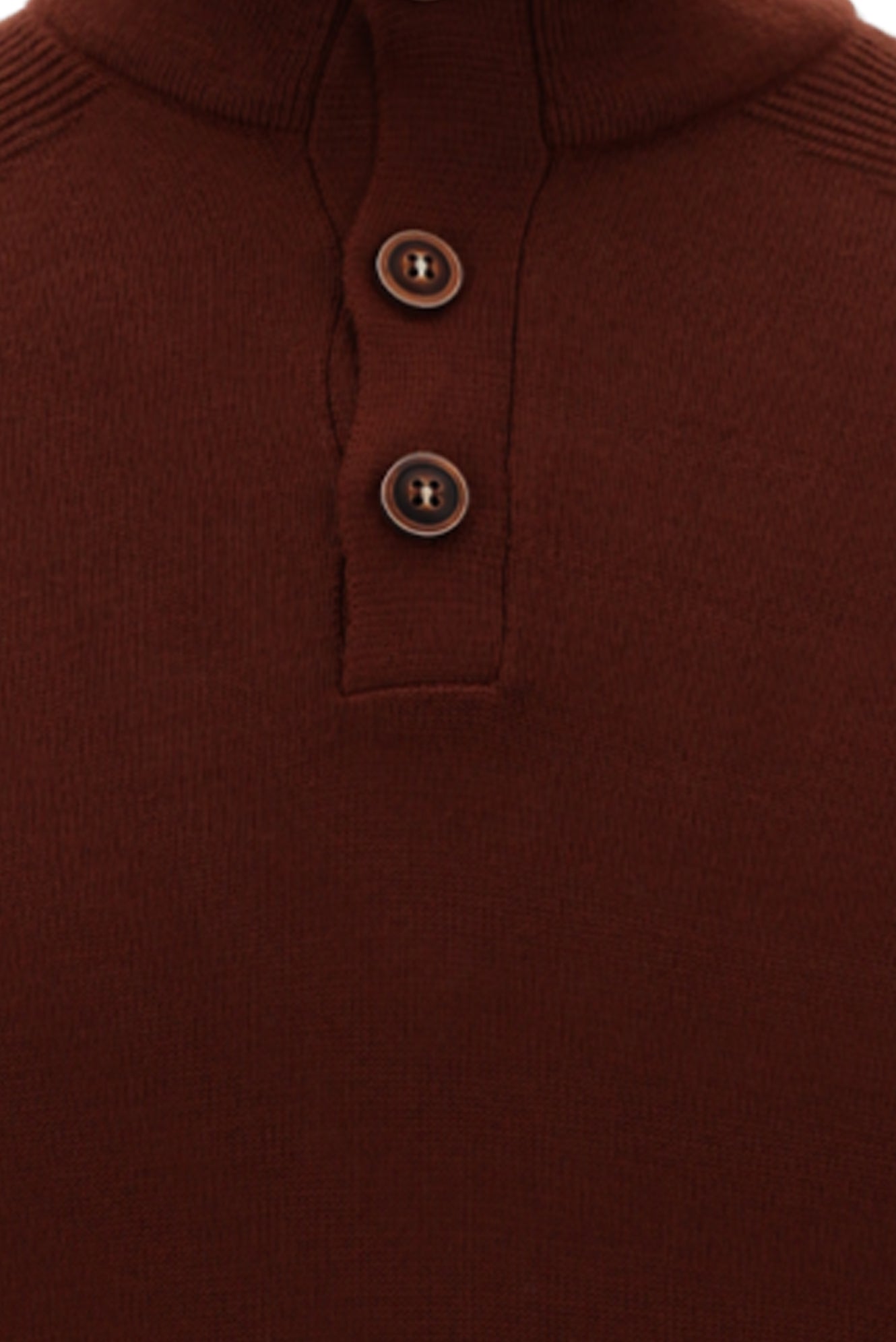 Kiremit Yarım Balıkçı Yaka Regular Fit Yünlü Triko Kazak