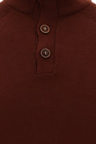 Kiremit Yarım Balıkçı Yaka Regular Fit Yünlü Triko Kazak