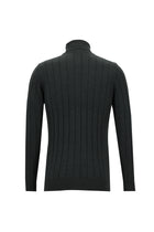 Koyu Antrasit Melanj Balıkçı Yaka Slim Fit Dar Kesim Desenli Triko Kazak
