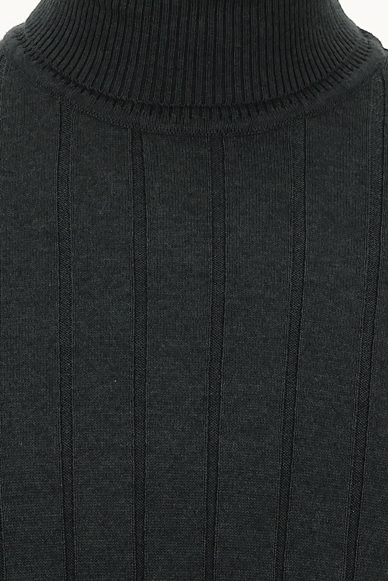 Koyu Antrasit Melanj Balıkçı Yaka Slim Fit Dar Kesim Desenli Triko Kazak
