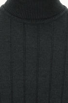Koyu Antrasit Melanj Balıkçı Yaka Slim Fit Dar Kesim Desenli Triko Kazak