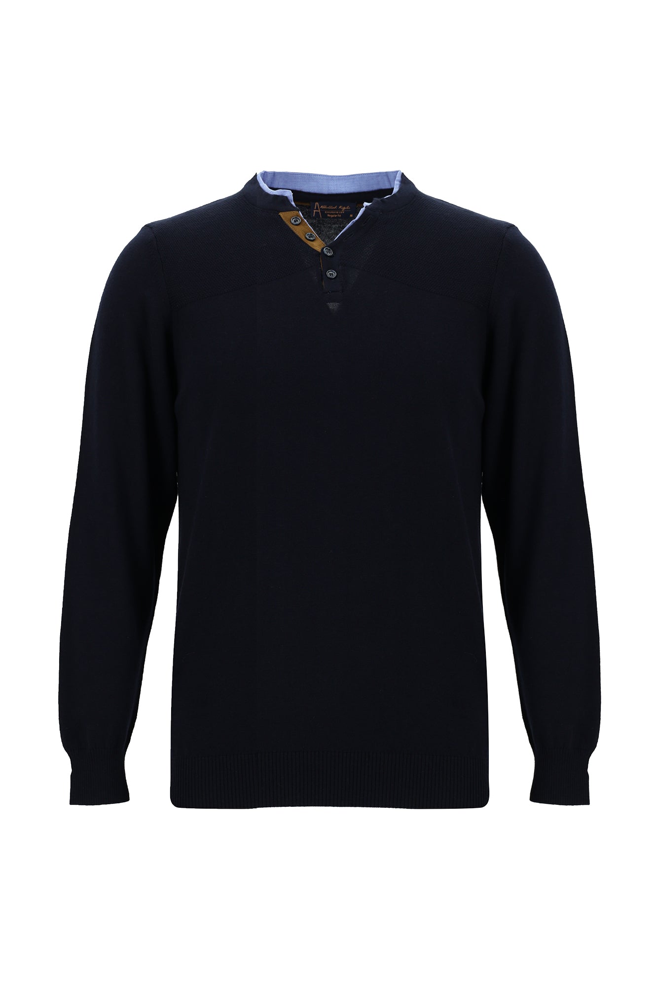 Koyu Lacivert Bisiklet Yaka Regular Fit Triko Kazak