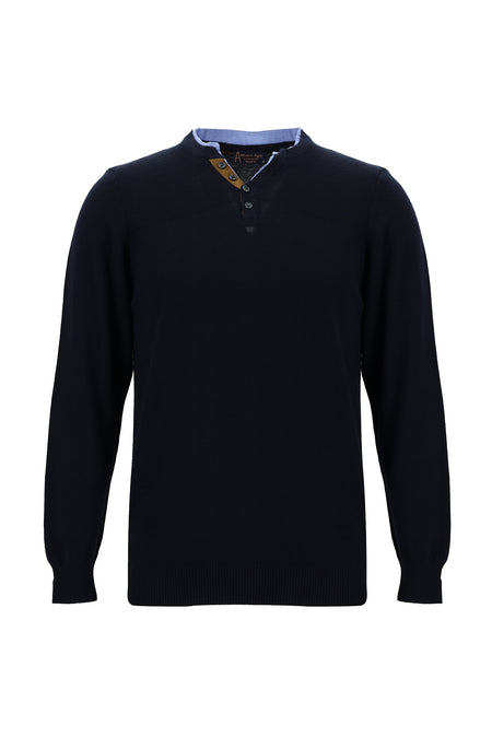 Koyu Lacivert Bisiklet Yaka Regular Fit Triko Kazak