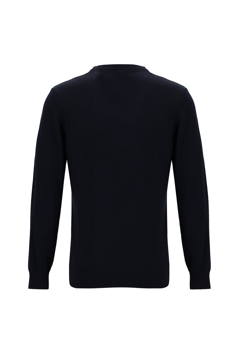 Koyu Lacivert Bisiklet Yaka Regular Fit Triko Kazak