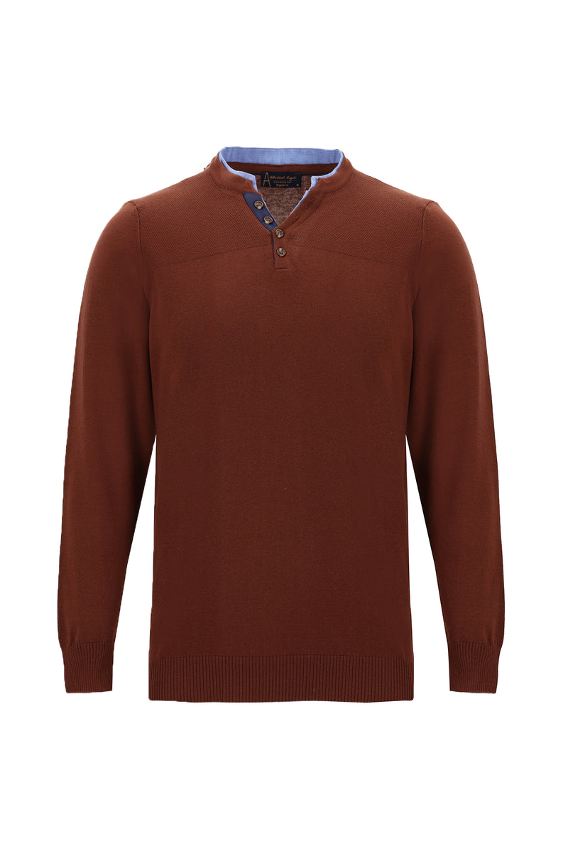 Kiremit Bisiklet Yaka Regular Fit Pamuklu Triko Kazak