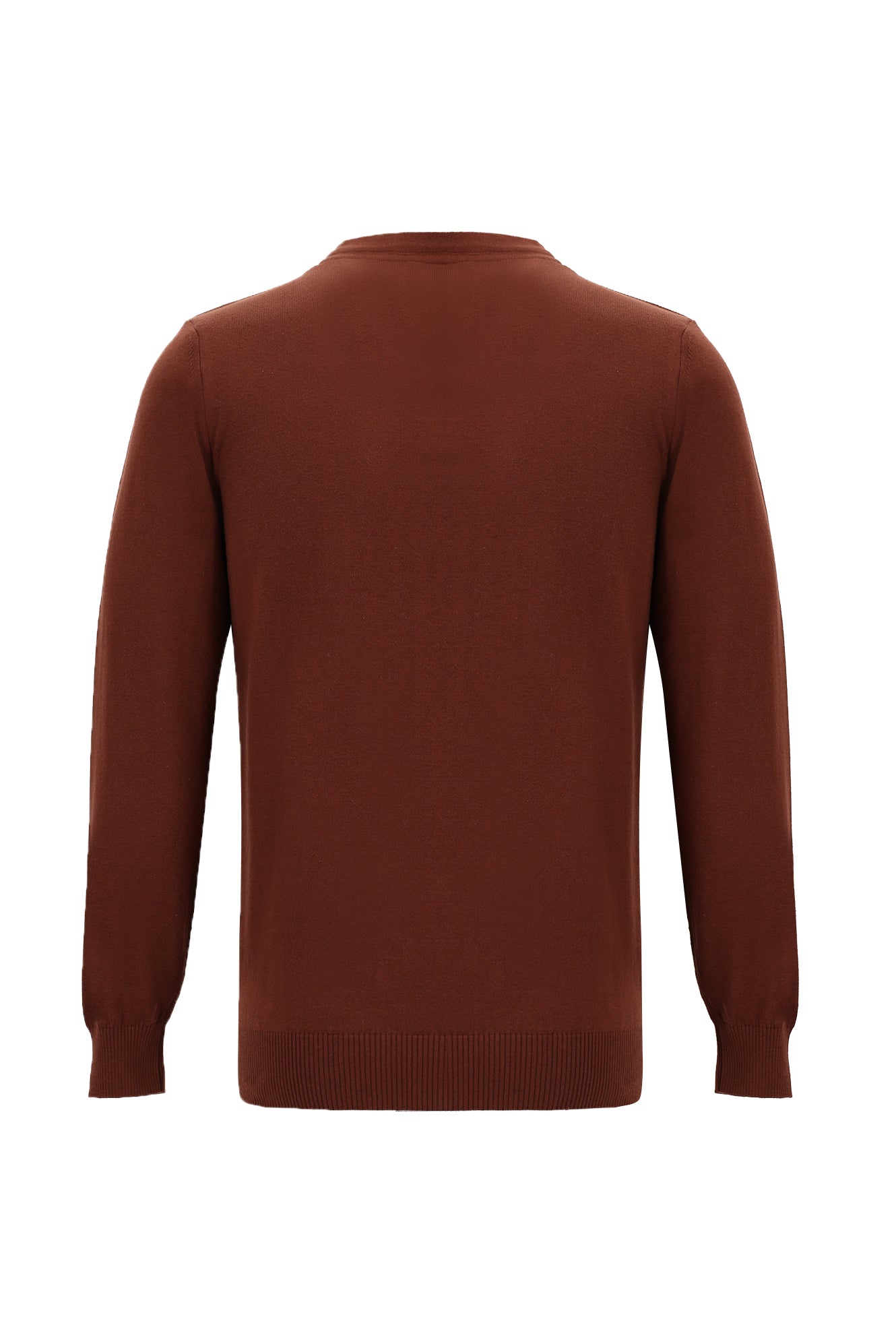 Kiremit Bisiklet Yaka Regular Fit Pamuklu Triko Kazak