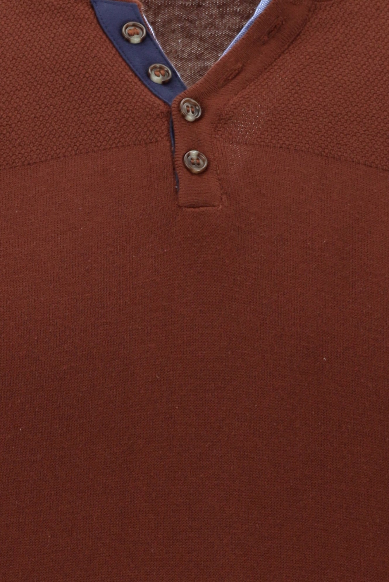 Kiremit Bisiklet Yaka Regular Fit Pamuklu Triko Kazak