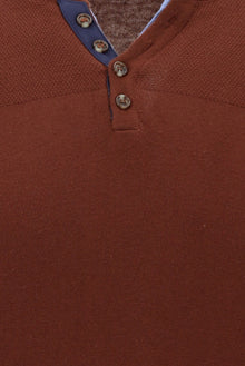 Kiremit Bisiklet Yaka Regular Fit Pamuklu Triko Kazak