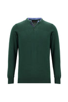 Orman Yeşili Bisiklet Yaka Regular Fit Pamuklu Triko Kazak