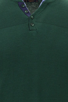 Orman Yeşili Bisiklet Yaka Regular Fit Pamuklu Triko Kazak