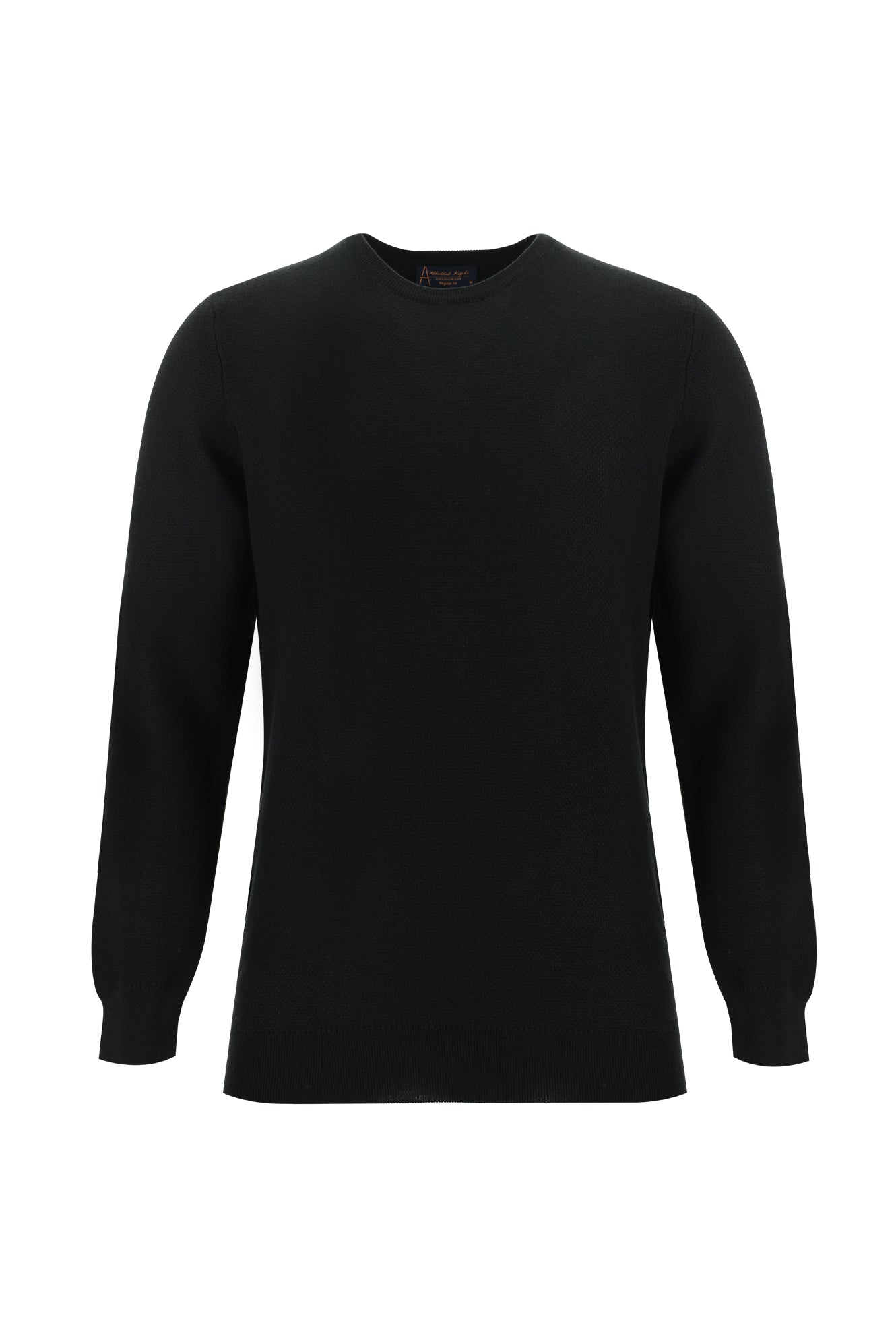 Siyah Bisiklet Yaka Regular Fit Triko Kazak