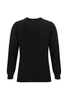 Siyah Bisiklet Yaka Regular Fit Triko Kazak