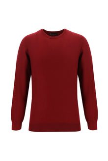 Koyu Kırmızı Bisiklet Yaka Regular Fit Triko Kazak