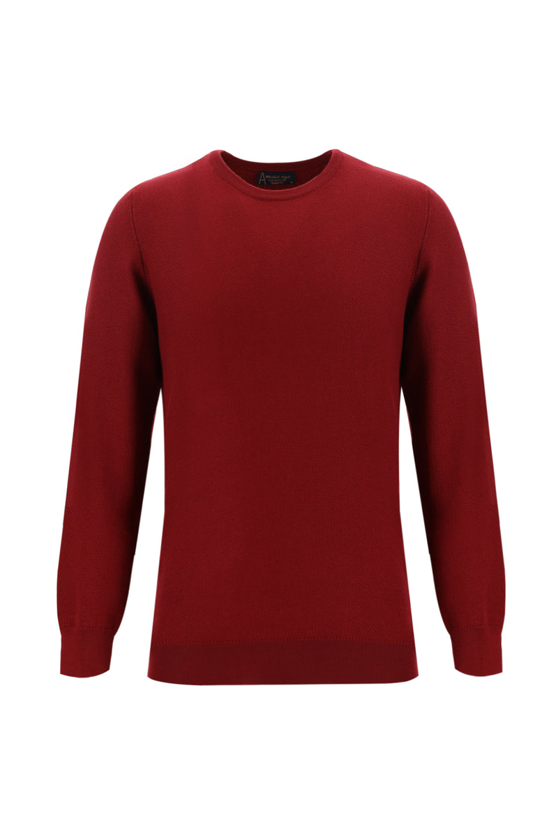 Koyu Kırmızı Bisiklet Yaka Regular Fit Triko Kazak