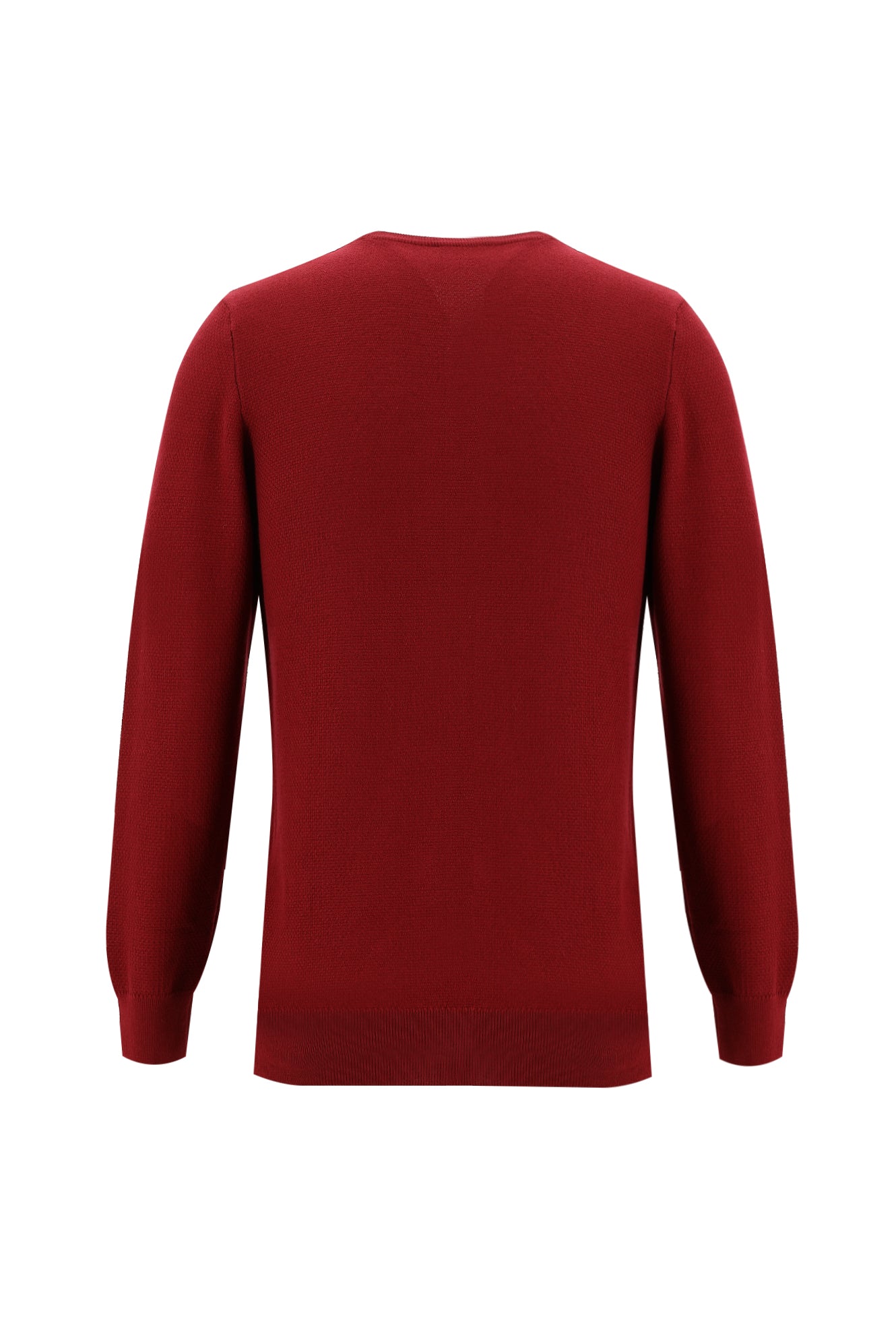 Koyu Kırmızı Bisiklet Yaka Regular Fit Triko Kazak