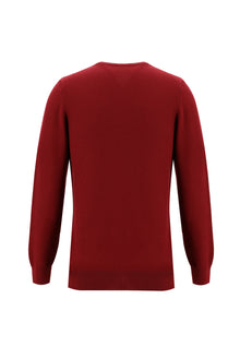 Koyu Kırmızı Bisiklet Yaka Regular Fit Triko Kazak