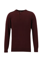 Koyu Bordo Bisiklet Yaka Slim Fit Dar Kesim Pamuklu Triko Kazak