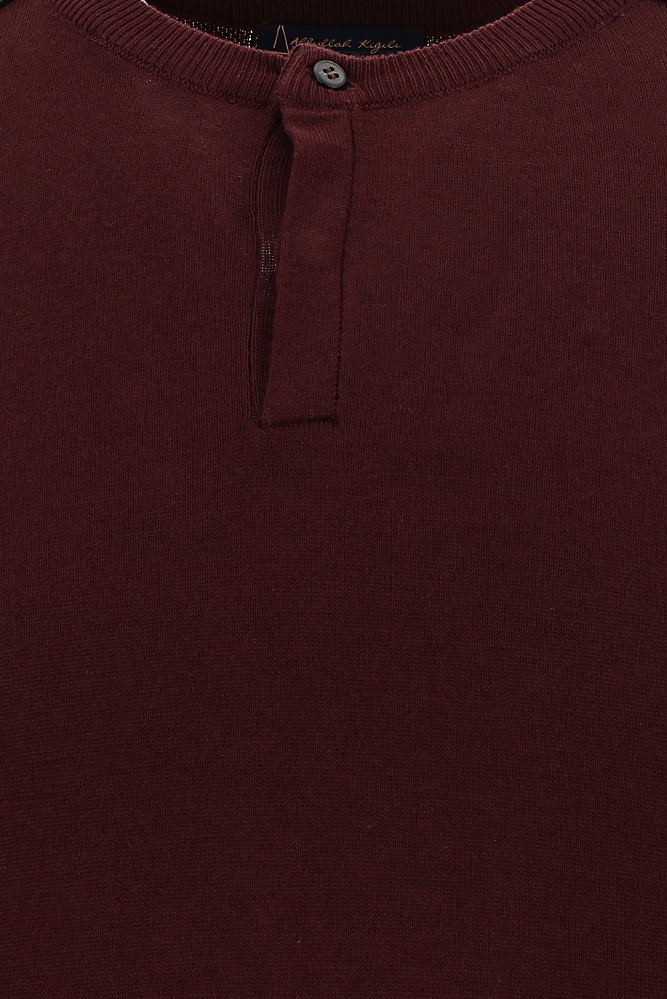 Koyu Bordo Bisiklet Yaka Slim Fit Dar Kesim Pamuklu Triko Kazak