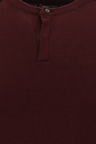 Koyu Bordo Bisiklet Yaka Slim Fit Dar Kesim Pamuklu Triko Kazak