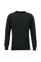 Koyu Antrasit Melanj Bisiklet Yaka Slim Fit Dar Kesim Pamuklu Triko Kazak