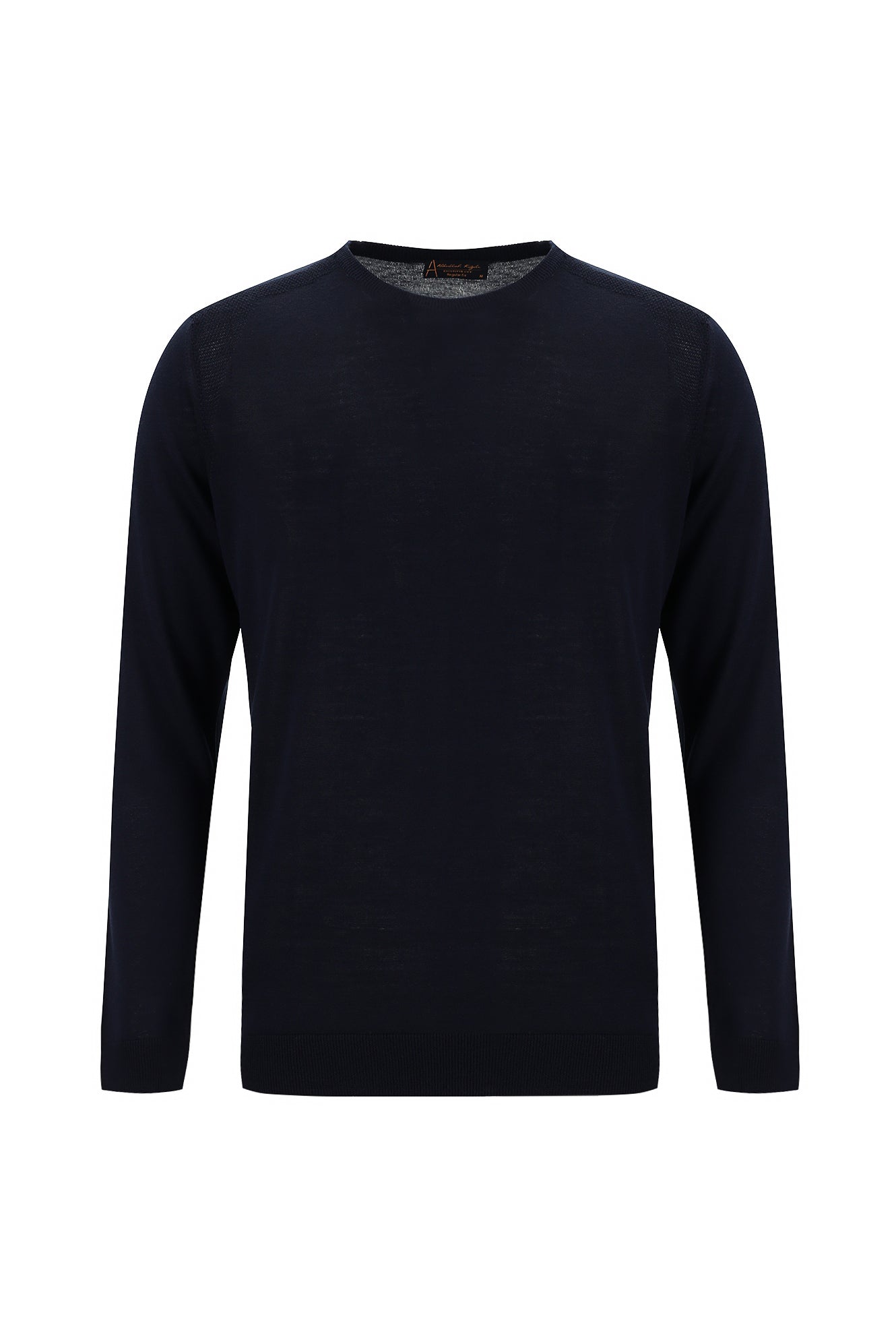 Koyu Lacivert Bisiklet Yaka Regular Fit Yünlü Triko Kazak