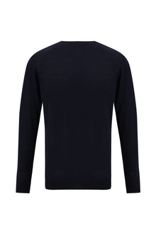 Koyu Lacivert Bisiklet Yaka Regular Fit Yünlü Triko Kazak