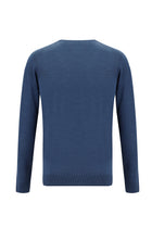 İndigo Melanj Bisiklet Yaka Regular Fit Yünlü Triko Kazak