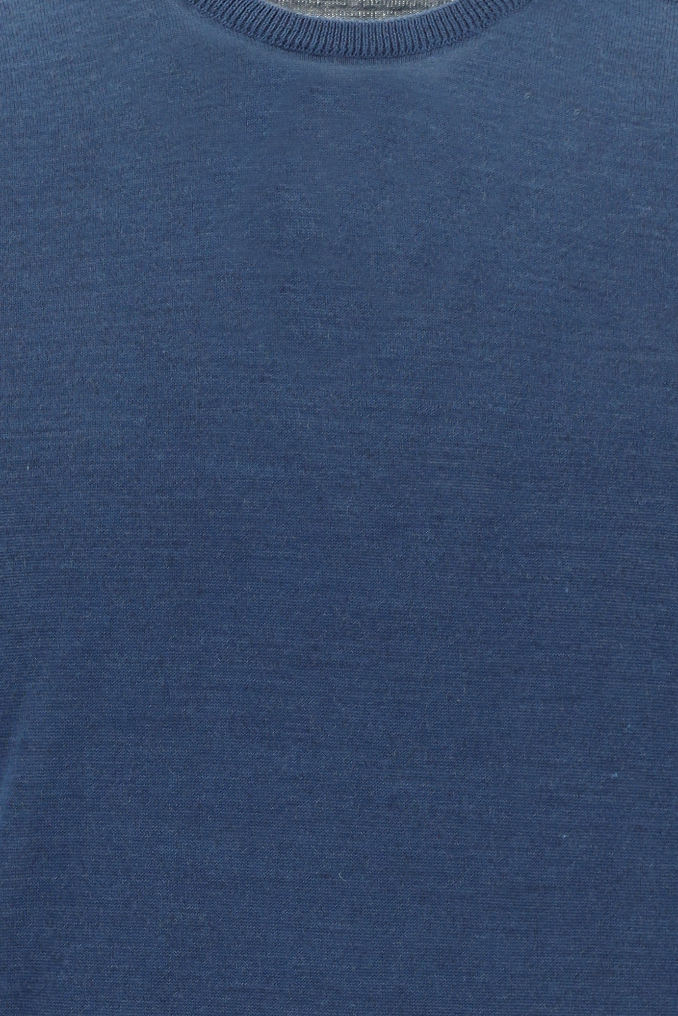 İndigo Melanj Bisiklet Yaka Regular Fit Yünlü Triko Kazak