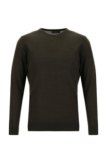 Koyu Kahve Bisiklet Yaka Regular Fit Yünlü Triko Kazak