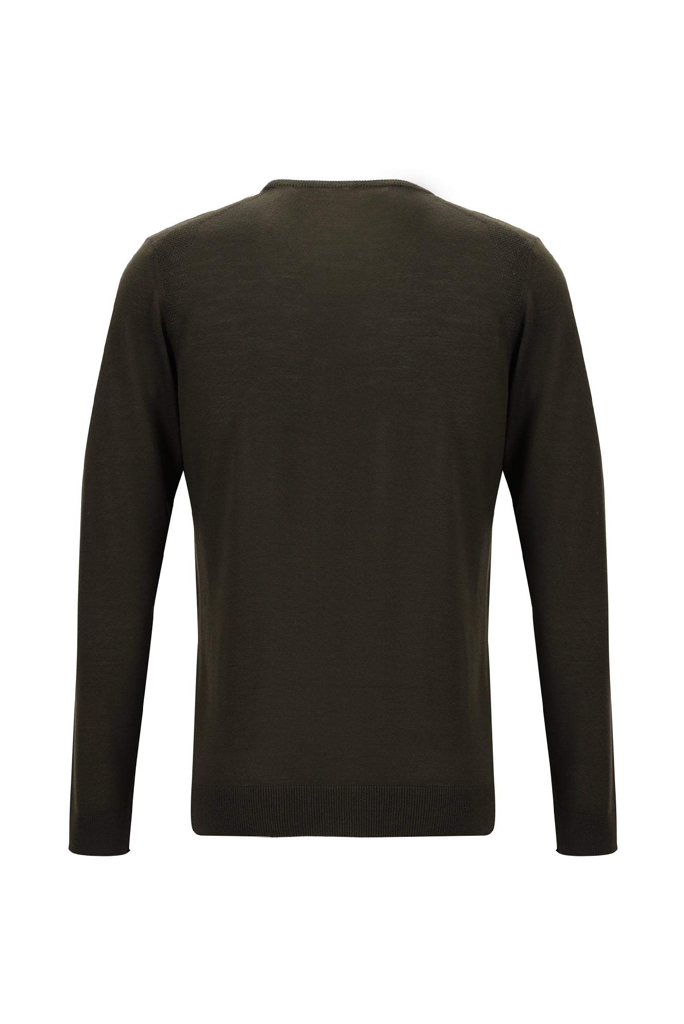 Koyu Kahve Bisiklet Yaka Regular Fit Yünlü Triko Kazak