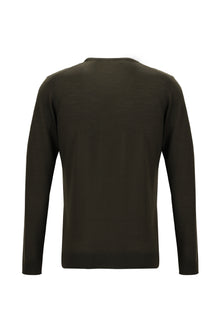 Koyu Kahve Bisiklet Yaka Regular Fit Yünlü Triko Kazak