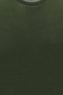 Orta Haki Bisiklet Yaka Regular Fit Yünlü Triko Kazak